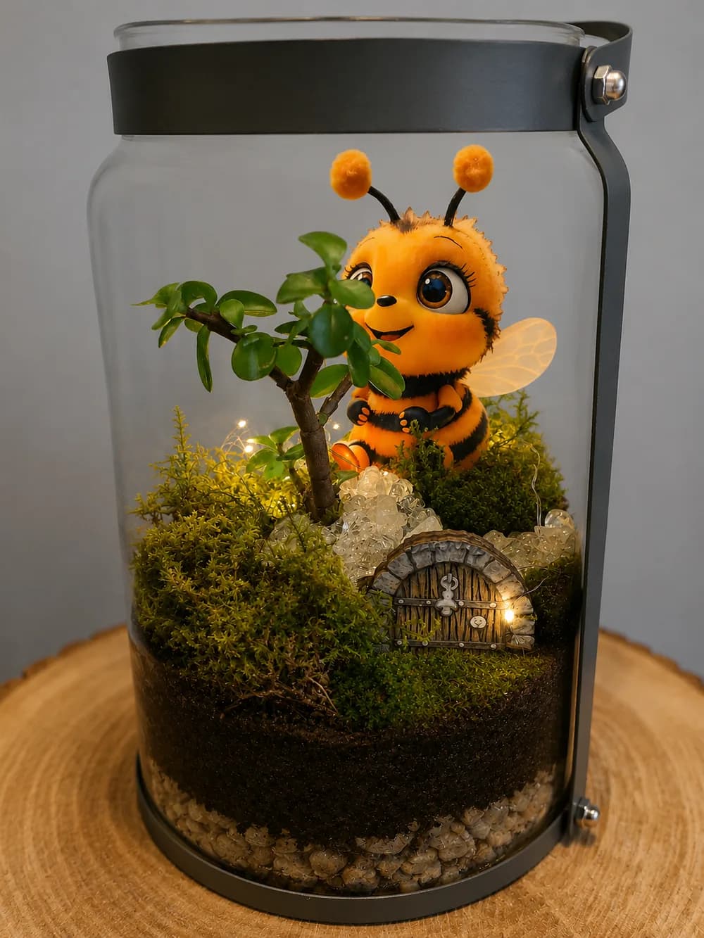 Le refuge de l'abeille, Terrarium végétal artisanal, Les Mini Mondes de Marie