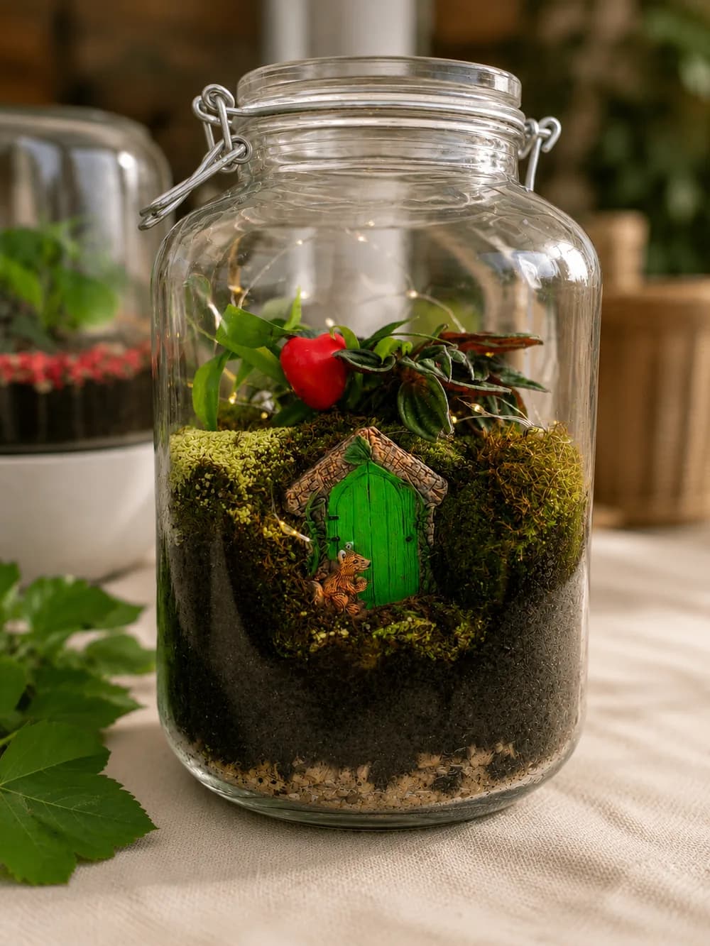 La cachette de l'écureuil, Terrarium végétal artisanal, Les Mini Mondes de Marie